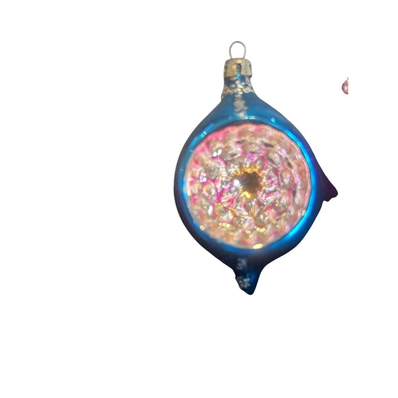 Vintage Glass Christmas Ornaments Set of 2 Shiny Baubles Festive Holiday Decor - Picture 5 of 5